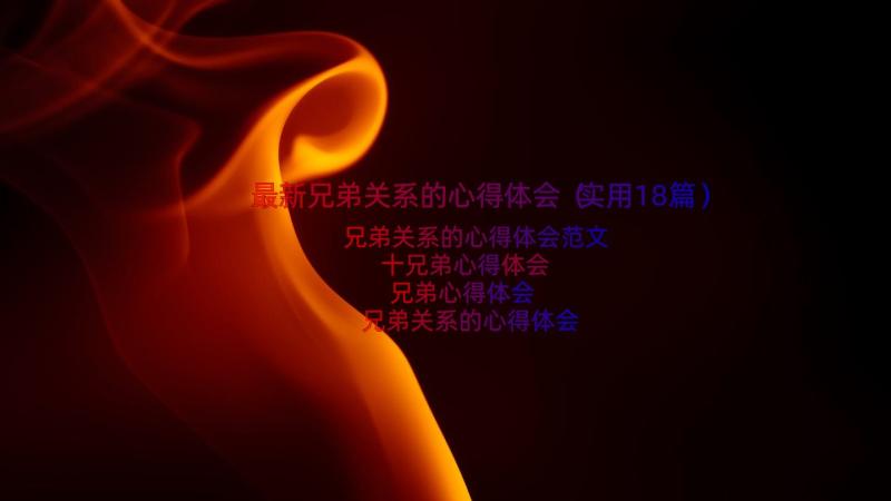 最新兄弟关系的心得体会（实用18篇）