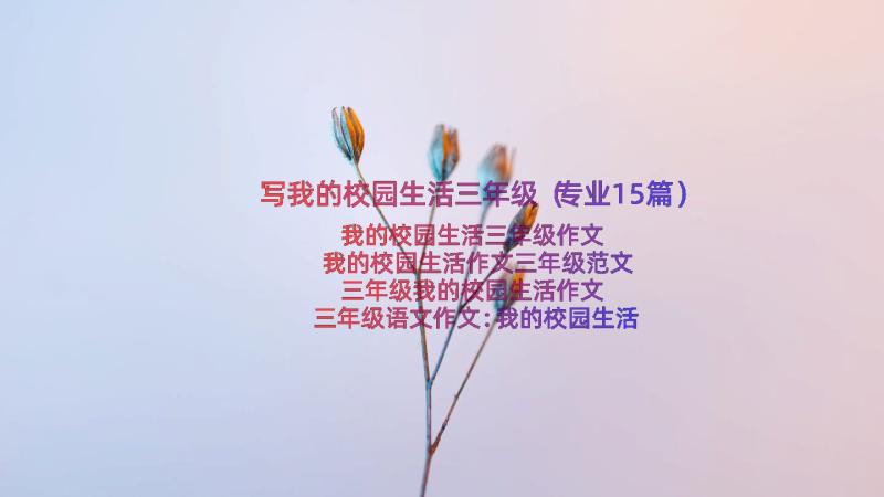 写我的校园生活三年级（专业15篇）