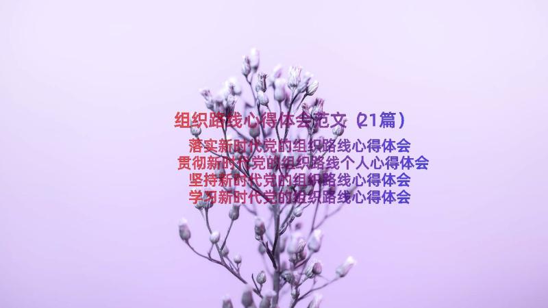 组织路线心得体会范文（21篇）