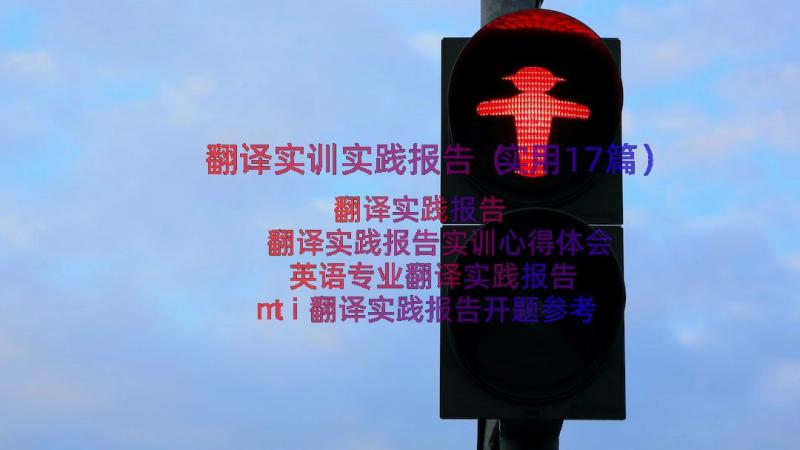 翻译实训实践报告（实用17篇）