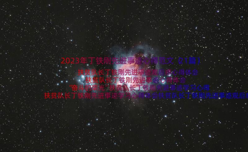 2023年丁铁刚先进事迹心得范文（21篇）