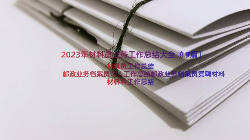 2023年材料员业务工作总结大全（19篇）