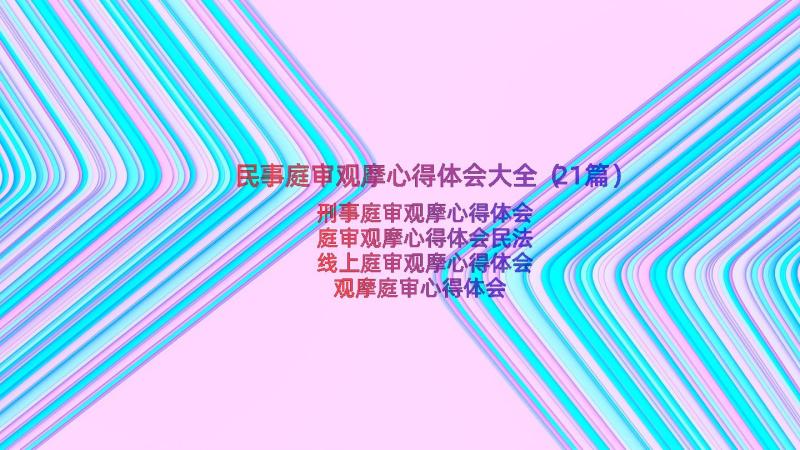 民事庭审观摩心得体会大全（21篇）