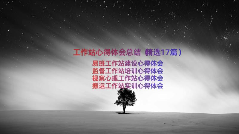 工作站心得体会总结（精选17篇）