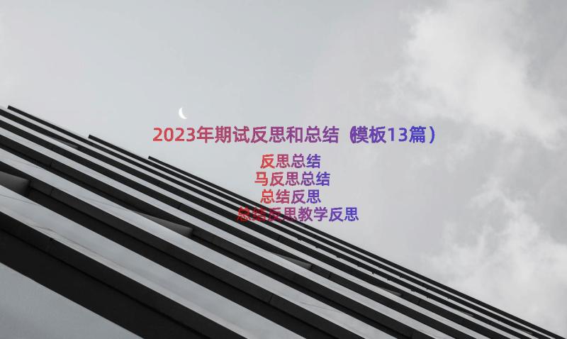 2023年期试反思和总结（模板13篇）