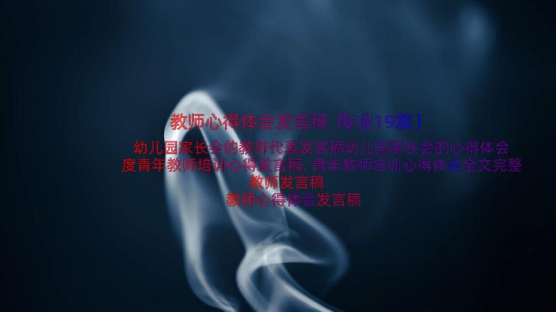 教师心得体会发言稿（专业19篇）