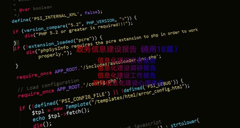 政务信息建设报告（通用18篇）