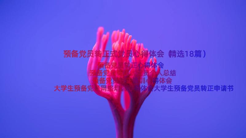 预备党员转正式党员心得体会（精选18篇）