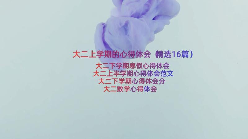 大二上学期的心得体会（精选16篇）