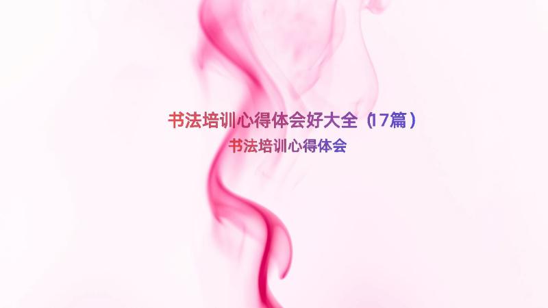 书法培训心得体会好大全（17篇）