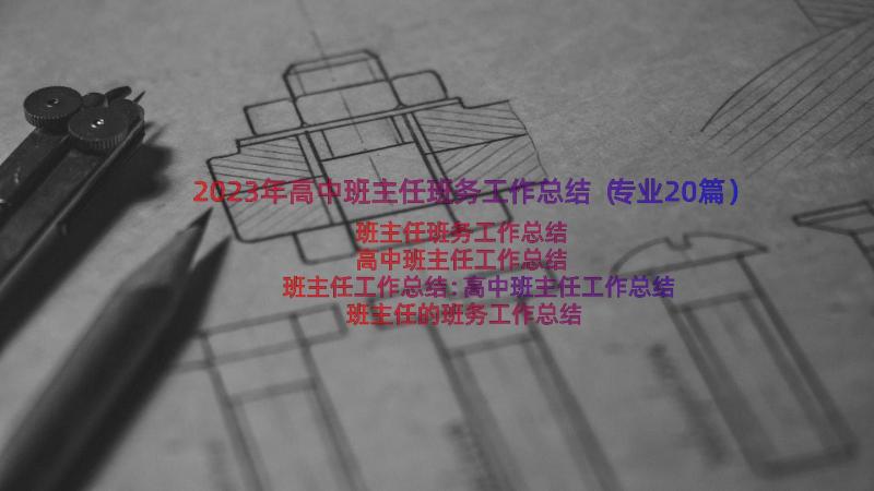 2023年高中班主任班务工作总结（专业20篇）