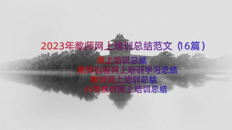 2023年教师网上培训总结范文（16篇）