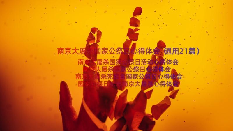 南京大屠杀国家公祭日心得体会（通用21篇）