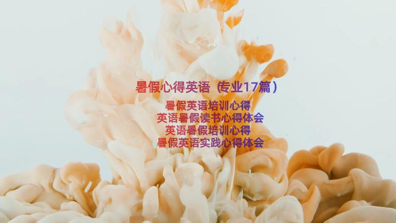 暑假心得英语（专业17篇）