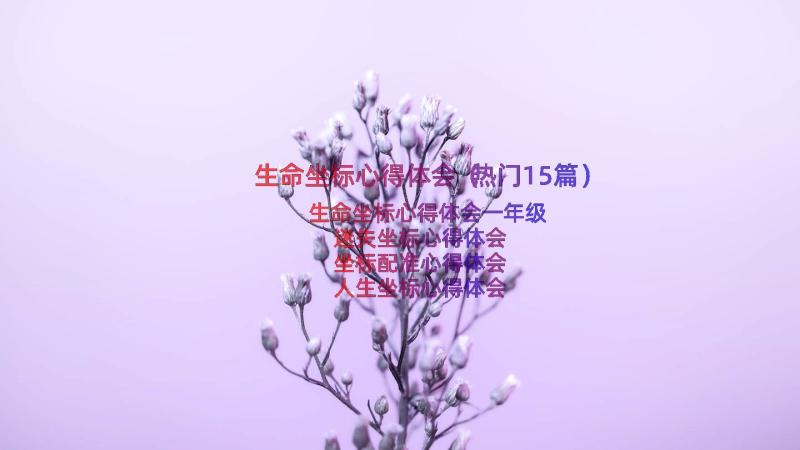 生命坐标心得体会（热门15篇）