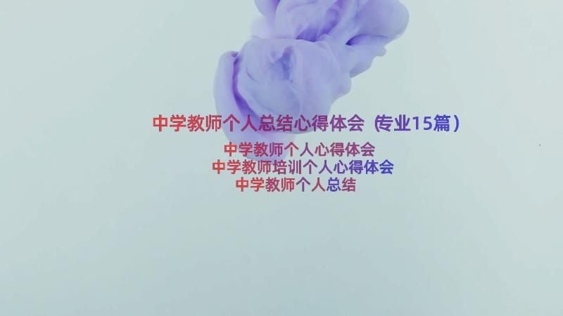 中学教师个人总结心得体会（专业15篇）