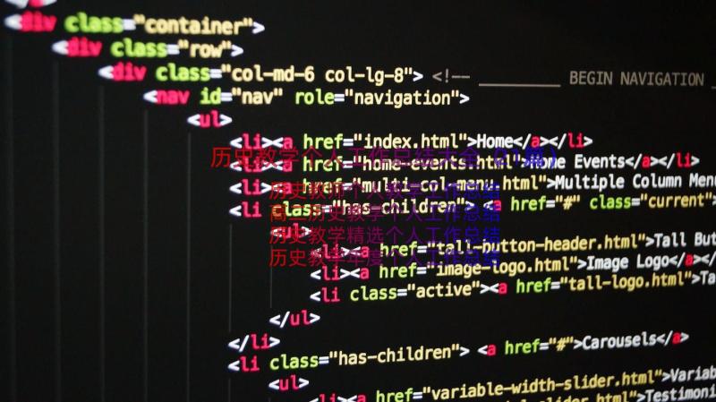 历史教学个人工作总结大全（21篇）