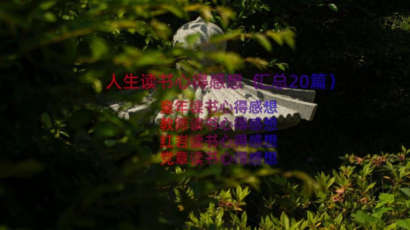 人生读书心得感想（汇总20篇）