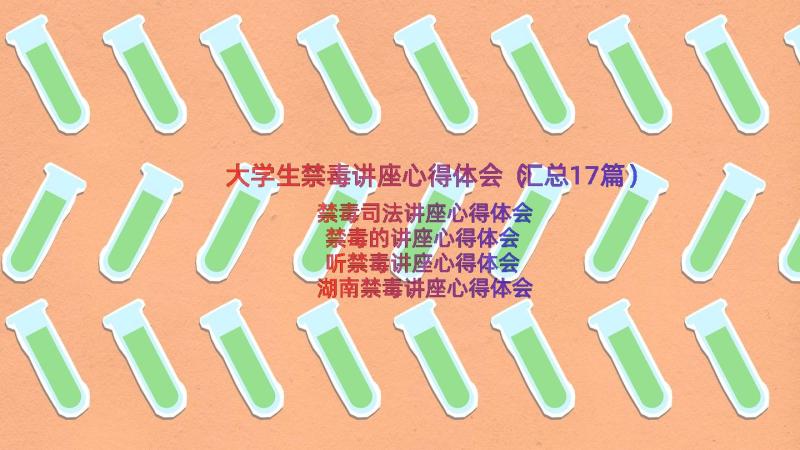 大学生禁毒讲座心得体会（汇总17篇）