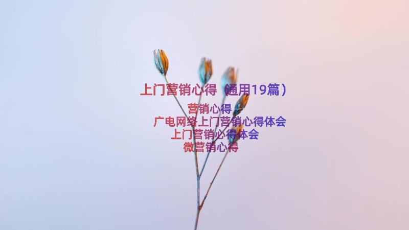 上门营销心得（通用19篇）