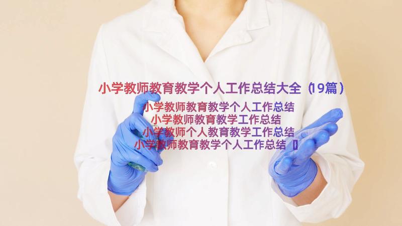 小学教师教育教学个人工作总结大全（19篇）