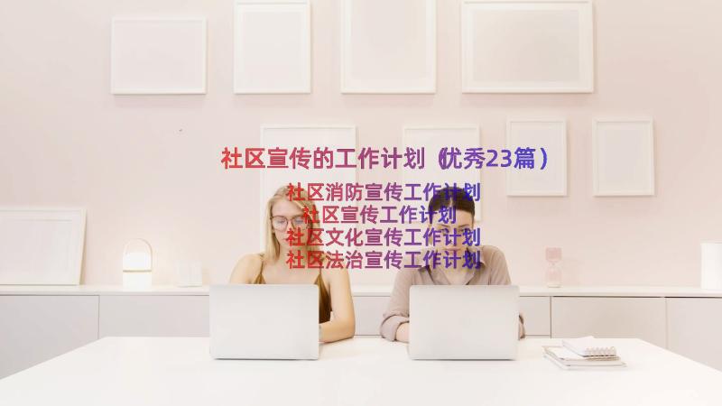 社区宣传的工作计划（优秀23篇）