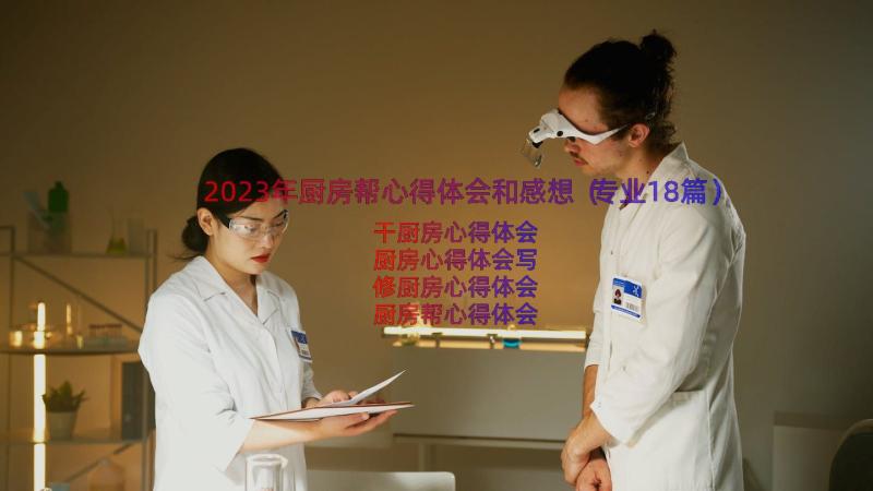 2023年厨房帮心得体会和感想（专业18篇）