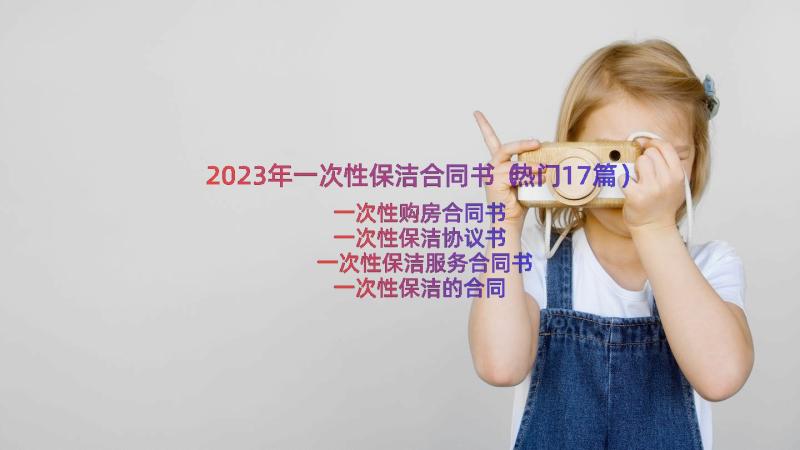 2023年一次性保洁合同书（热门17篇）