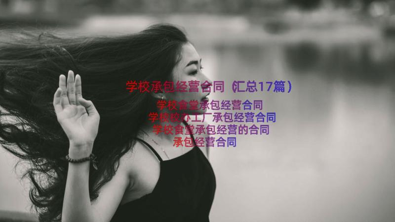 学校承包经营合同（汇总17篇）