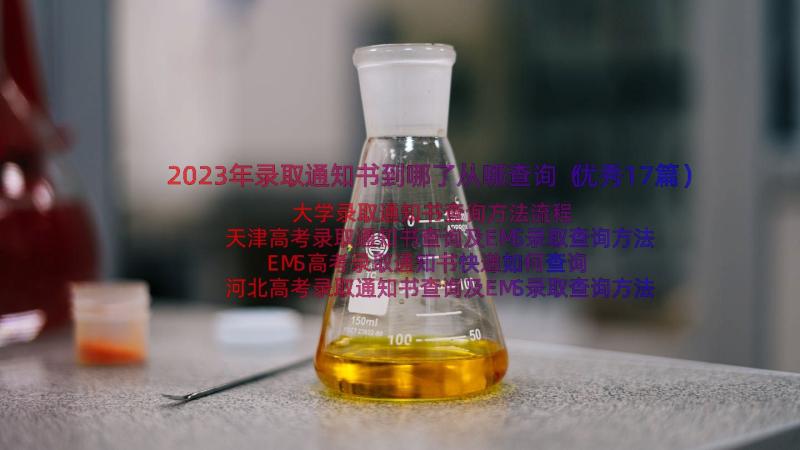 2023年录取通知书到哪了从哪查询（优秀17篇）