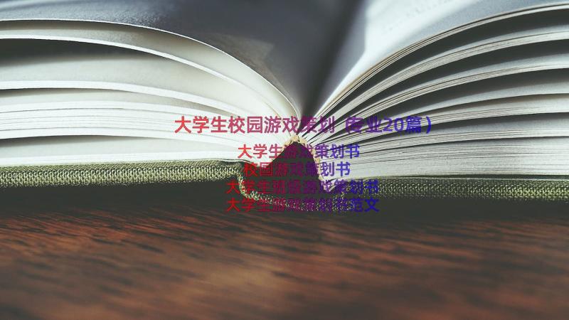 大学生校园游戏策划（专业20篇）