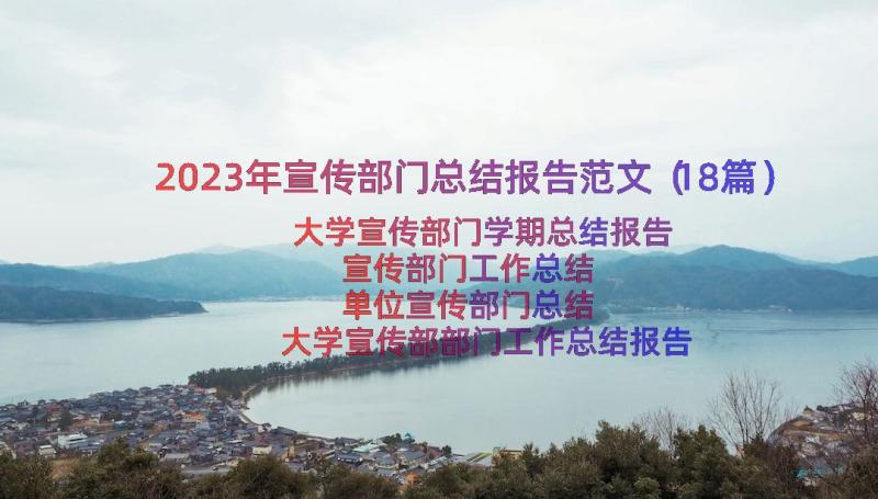 2023年宣传部门总结报告范文（18篇）