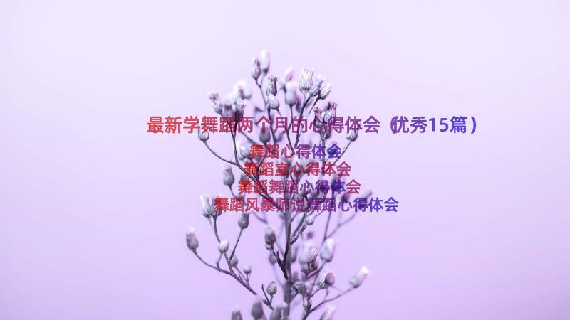 最新学舞蹈两个月的心得体会（优秀15篇）