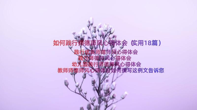 如何践行师德师风心得体会（实用18篇）