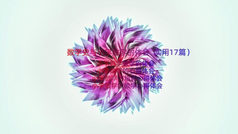 数学史与小学数学的体会（实用17篇）