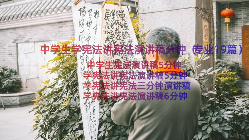 中学生学宪法讲宪法演讲稿分钟（专业19篇）