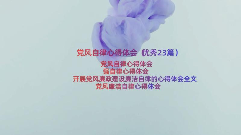 党风自律心得体会（优秀23篇）