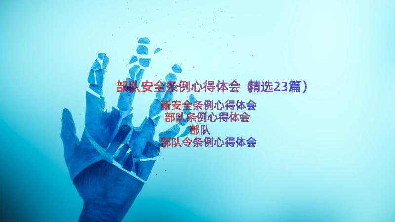 部队安全条例心得体会（精选23篇）