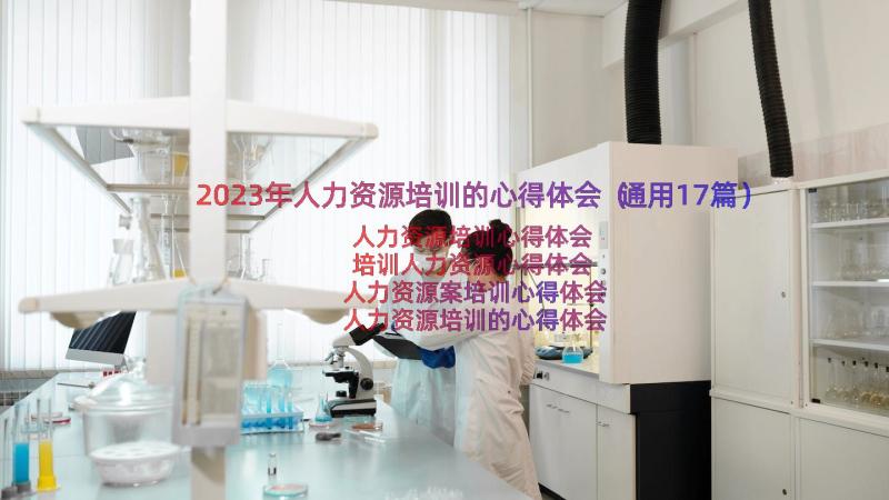 2023年人力资源培训的心得体会（通用17篇）