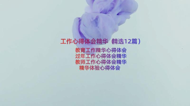 工作心得体会精华（精选12篇）