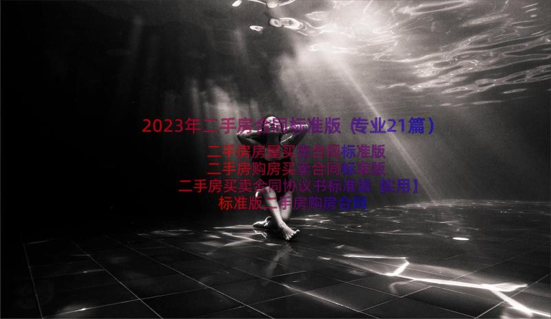 2023年二手房合同标准版（专业21篇）