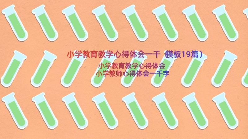 小学教育教学心得体会一千（模板19篇）