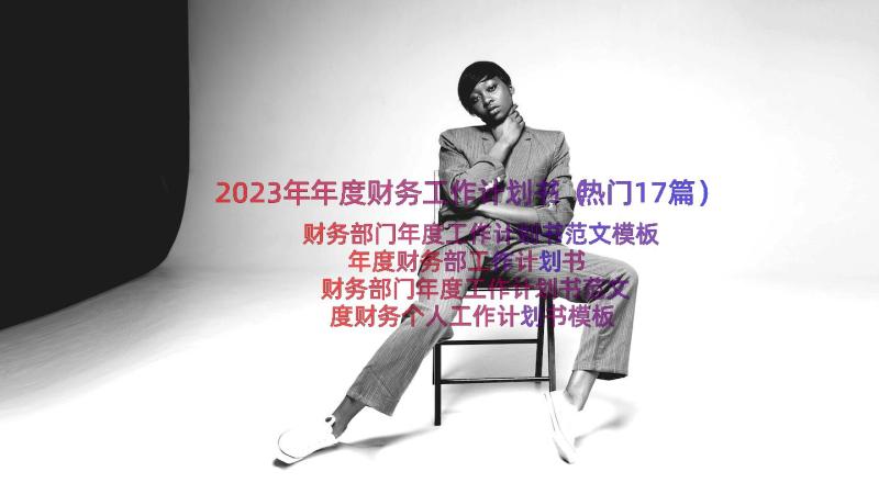 2023年年度财务工作计划书（热门17篇）