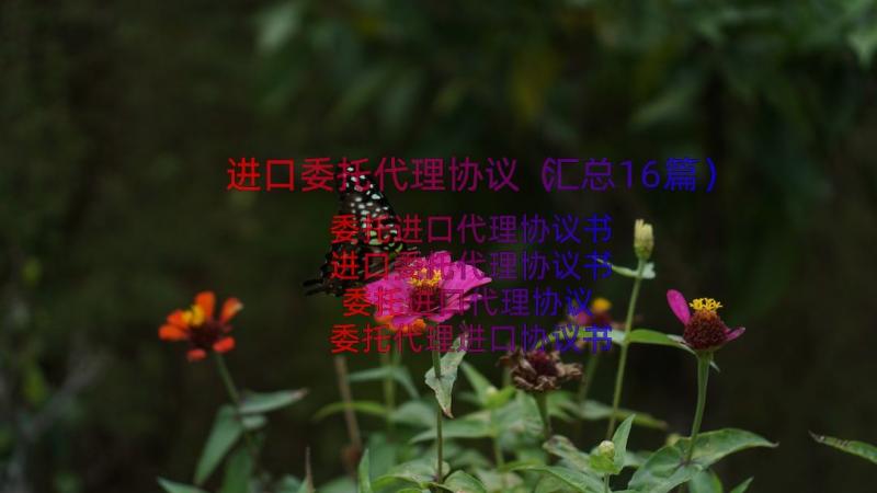 进口委托代理协议（汇总16篇）