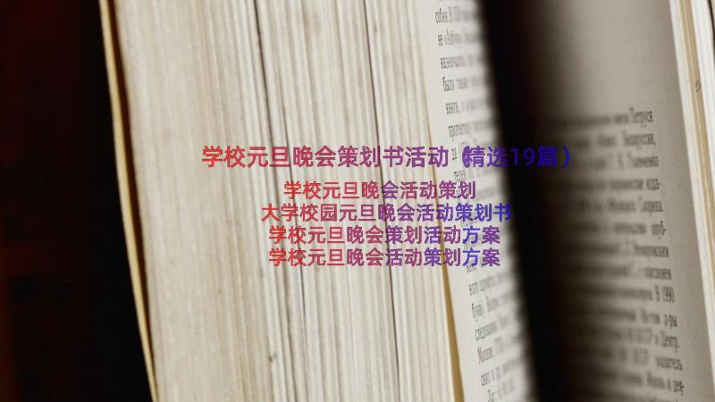 学校元旦晚会策划书活动（精选19篇）