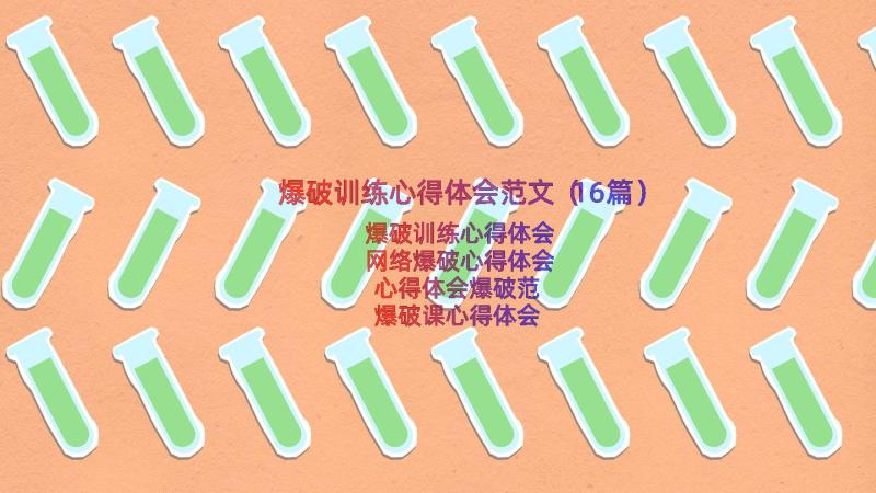 爆破训练心得体会范文（16篇）