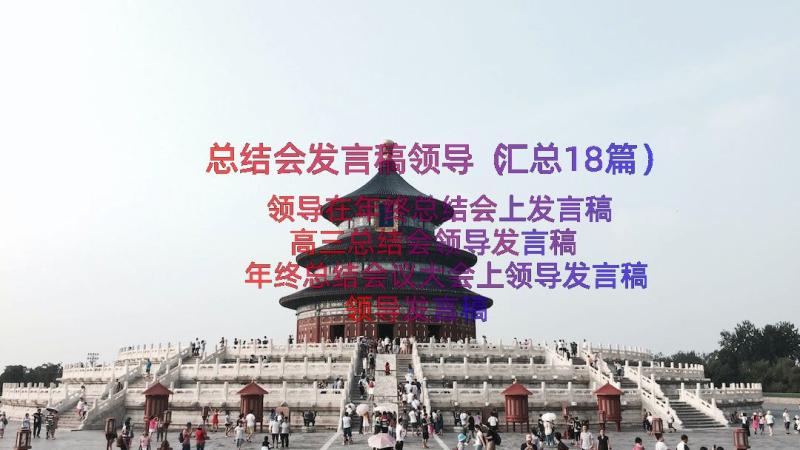 总结会发言稿领导（汇总18篇）