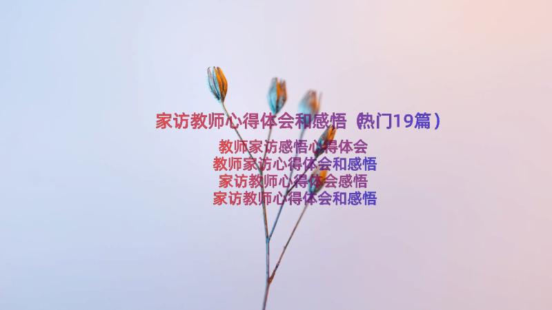 家访教师心得体会和感悟（热门19篇）