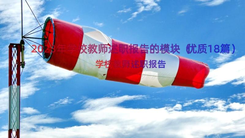 2023年学校教师述职报告的模块（优质18篇）