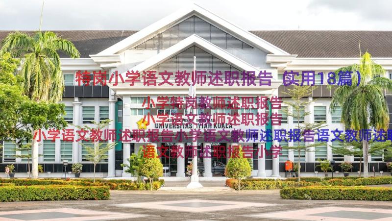 特岗小学语文教师述职报告（实用18篇）